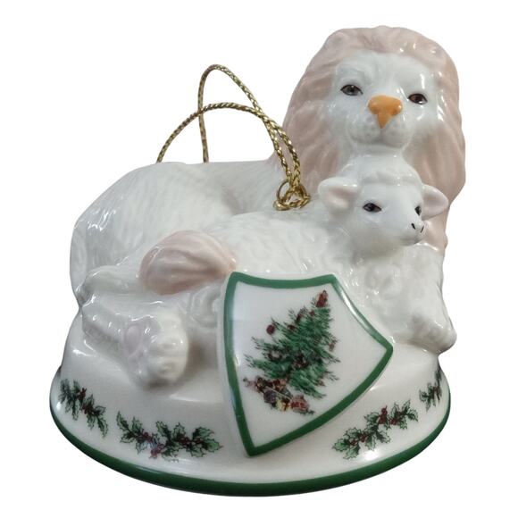 Spode Peaceable Kingdom Christmas Ornament Lion Lamb - Picture 1 of 10